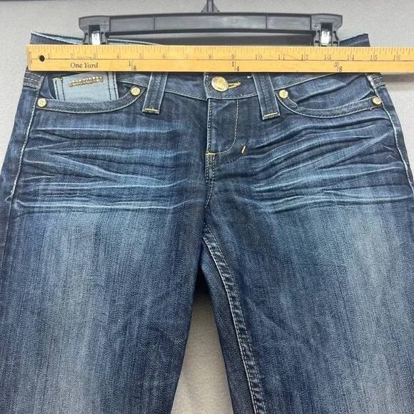 Guess Premium Women's Bootcut Embellished Denim Jeans Size 27 Low Rise - Picture 2 of 16